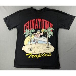 Chinatown Market Tropics Bear Basketball T-Shirt Black Men's Size Medium M